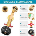 Propane injection shop adapter – Brass tank gauge with safety valve
