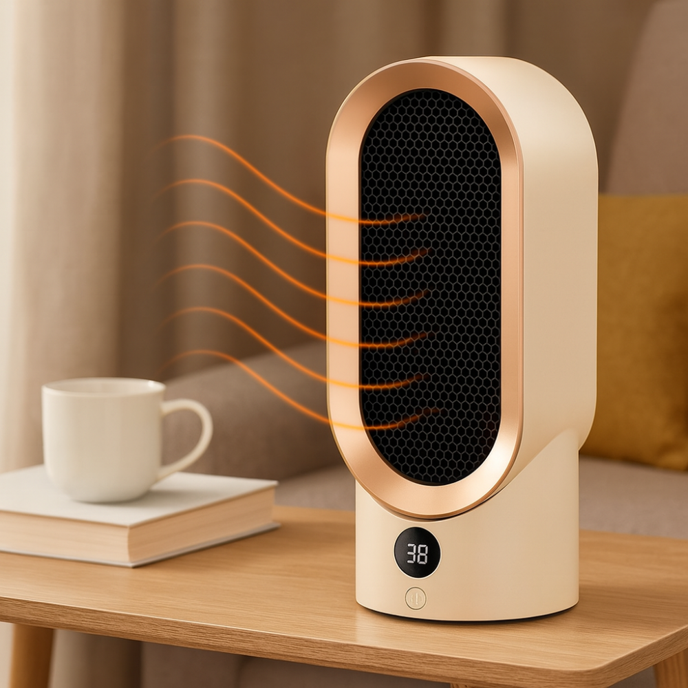 Portable Electric Ceramic Heater 800W Energy Efficient with Silent Operation for Small Rooms