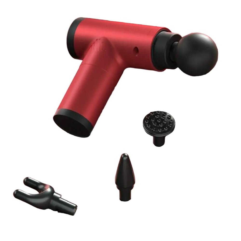Compact fascia gun with 6 settings & 4 massage heads