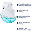 PureFoam | Touchless Foam Soap Dispenser – Infrared Sensor – IPX5 Waterproof – USB Rechargeable Hygiene