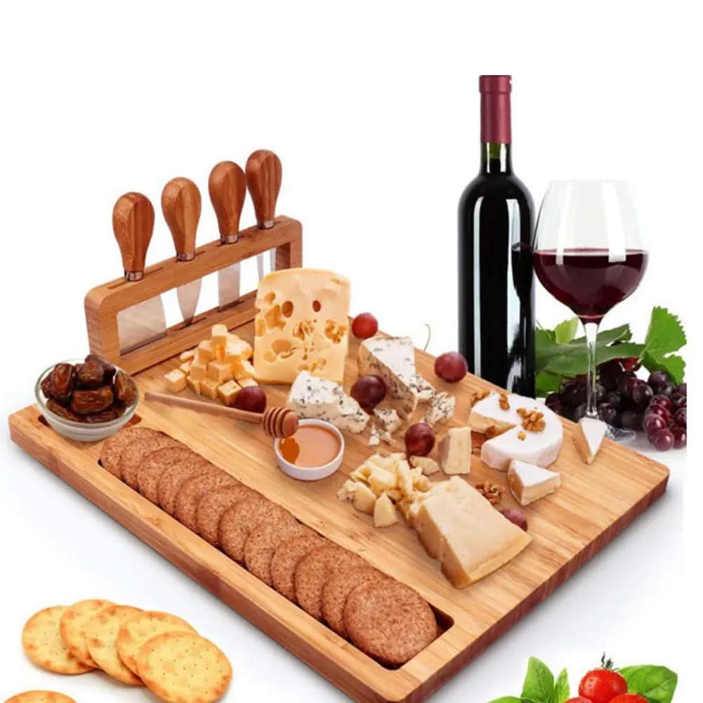 CheeseLux – Premium Bamboo Cheese Board Set