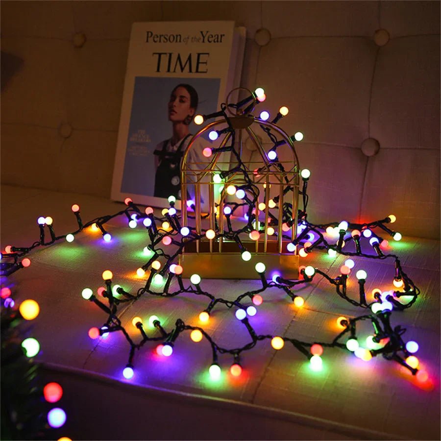 Waterproof LED string lights with 8 modes for outdoor and party decoration