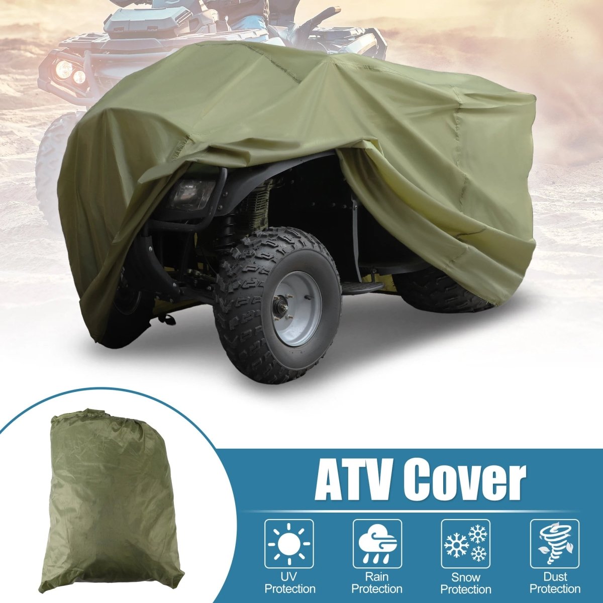 Weatherproof waterproof ATV cover with UV protection