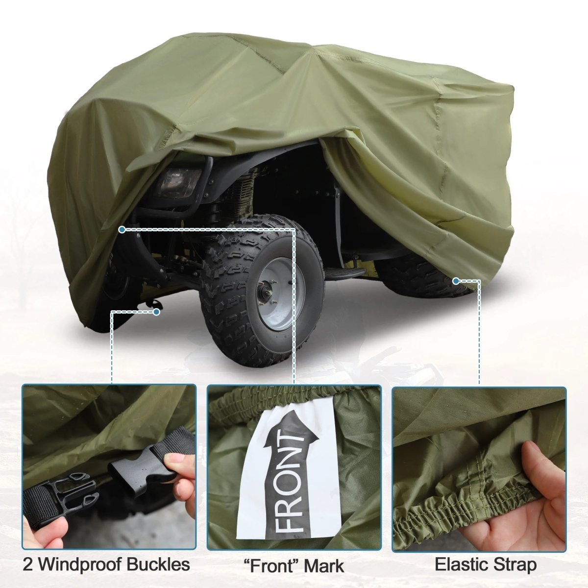 Weatherproof waterproof ATV cover with UV protection