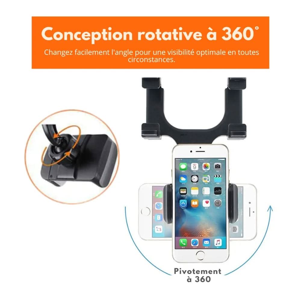 Rearview Mirror Phone Mount for Safe & Comfortable Driving