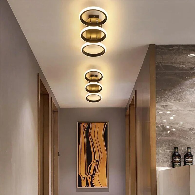 Modern LED Ring Chandelier – Minimalist Ceiling Light for Living Room and Dining Area