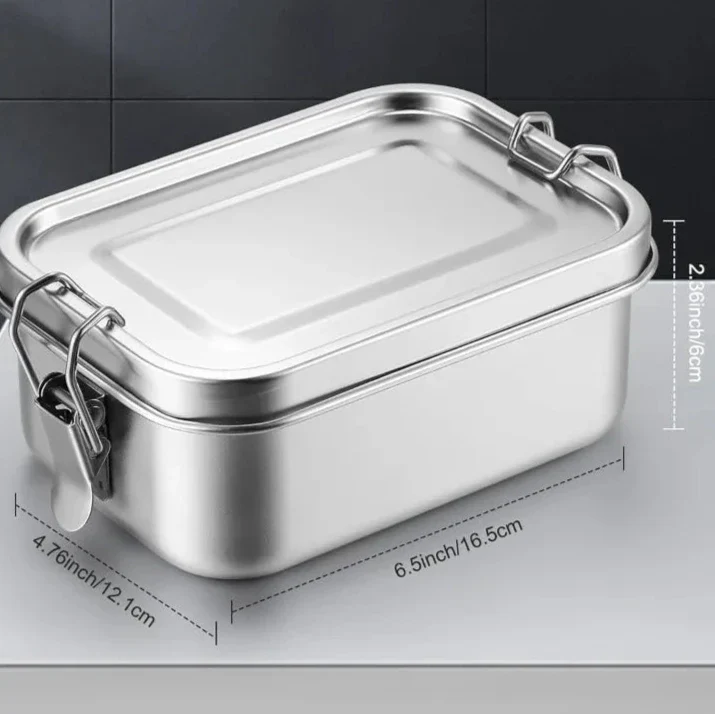 RVS Bento Lunchbox 800ml – Leak-proof, Compartments, Dishwasher Safe