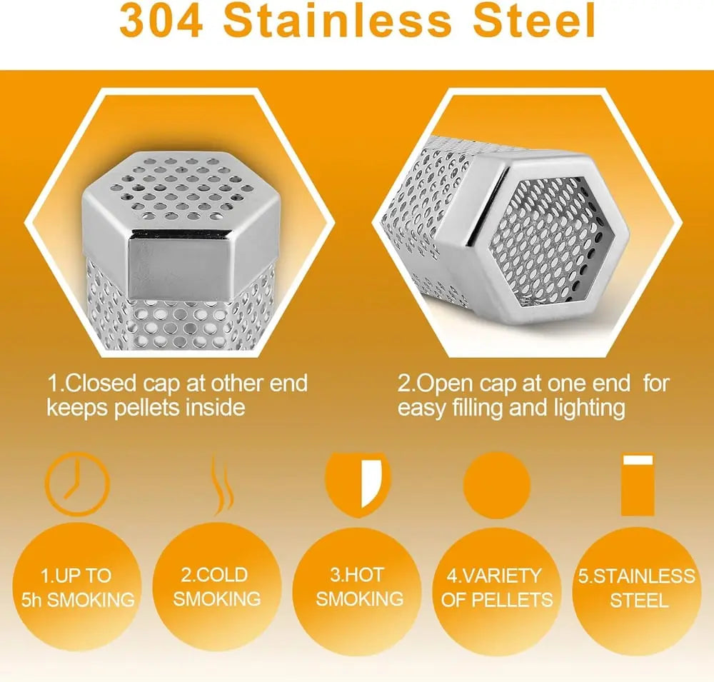 Stainless Steel Smoking Tube for All Grill Types