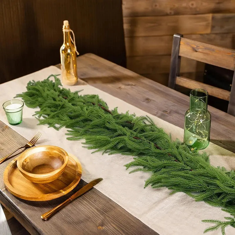 Realistic Norfolk Pine Dripping Garland