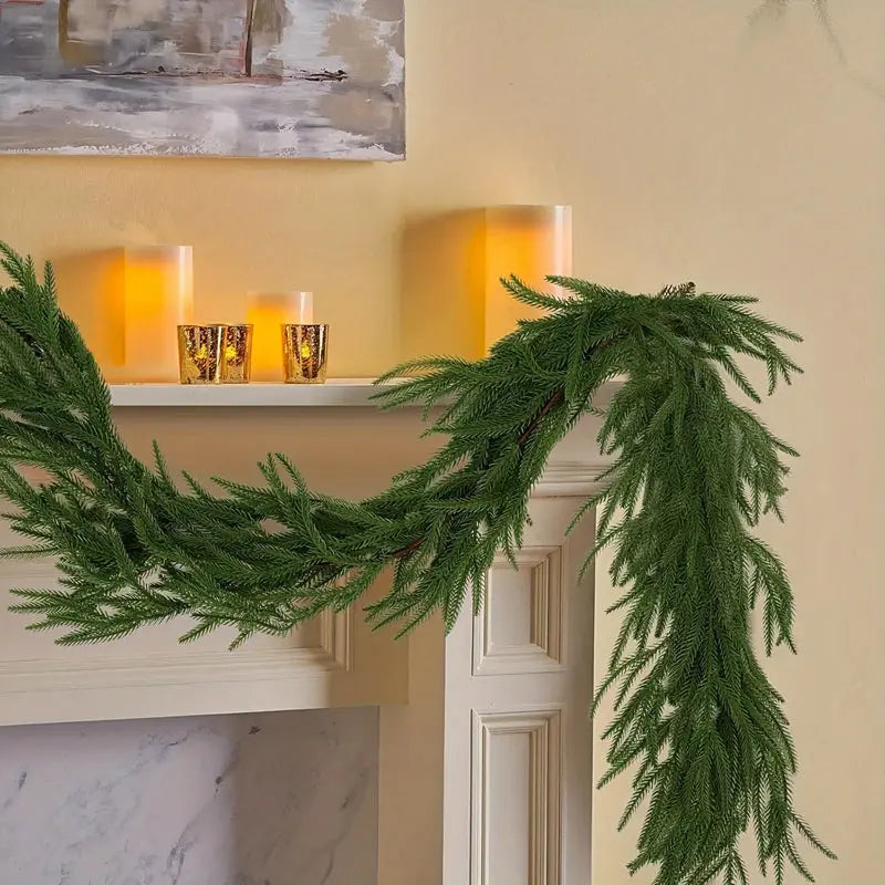 Realistic Norfolk Pine Dripping Garland