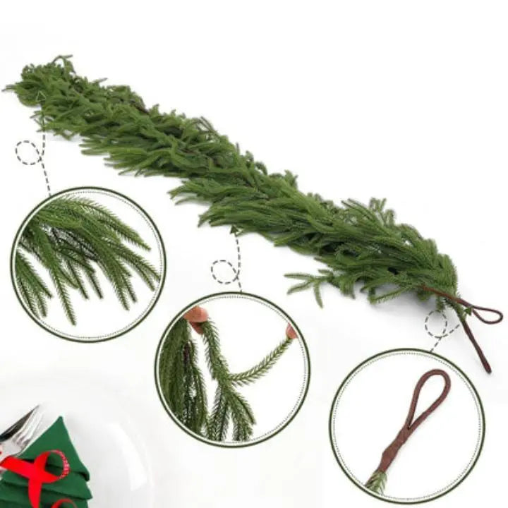 Realistic Norfolk Pine Dripping Garland