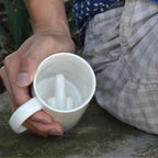 Funny Ceramic Mug with Hidden Middle Finger Design