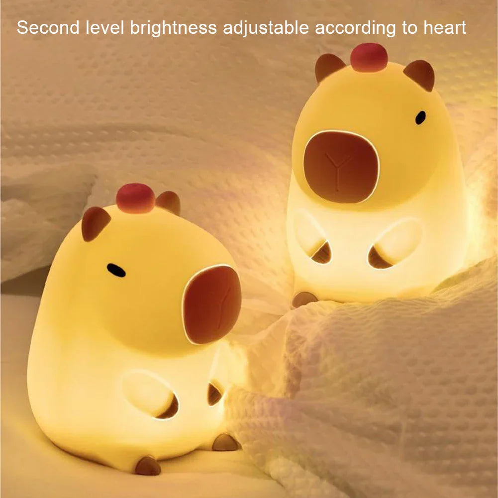 Capybara Light - Rechargeable Cartoon Capybara Silicone Night Light with 800mAh Battery