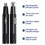 Rechargeable Nose Hair Trimmer – Cordless & Portable – Safe Blades – Trims Nose & Ear Hair – Easy to Clean – For Men & Women