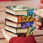 Handmade 3D Glass Mug in the Shape of a Book – Artistic Mug for Coffee and Tea, 350 ml