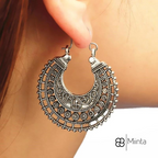 Elegant Tibetan Filigree Earrings made of High-Quality Real Silver!