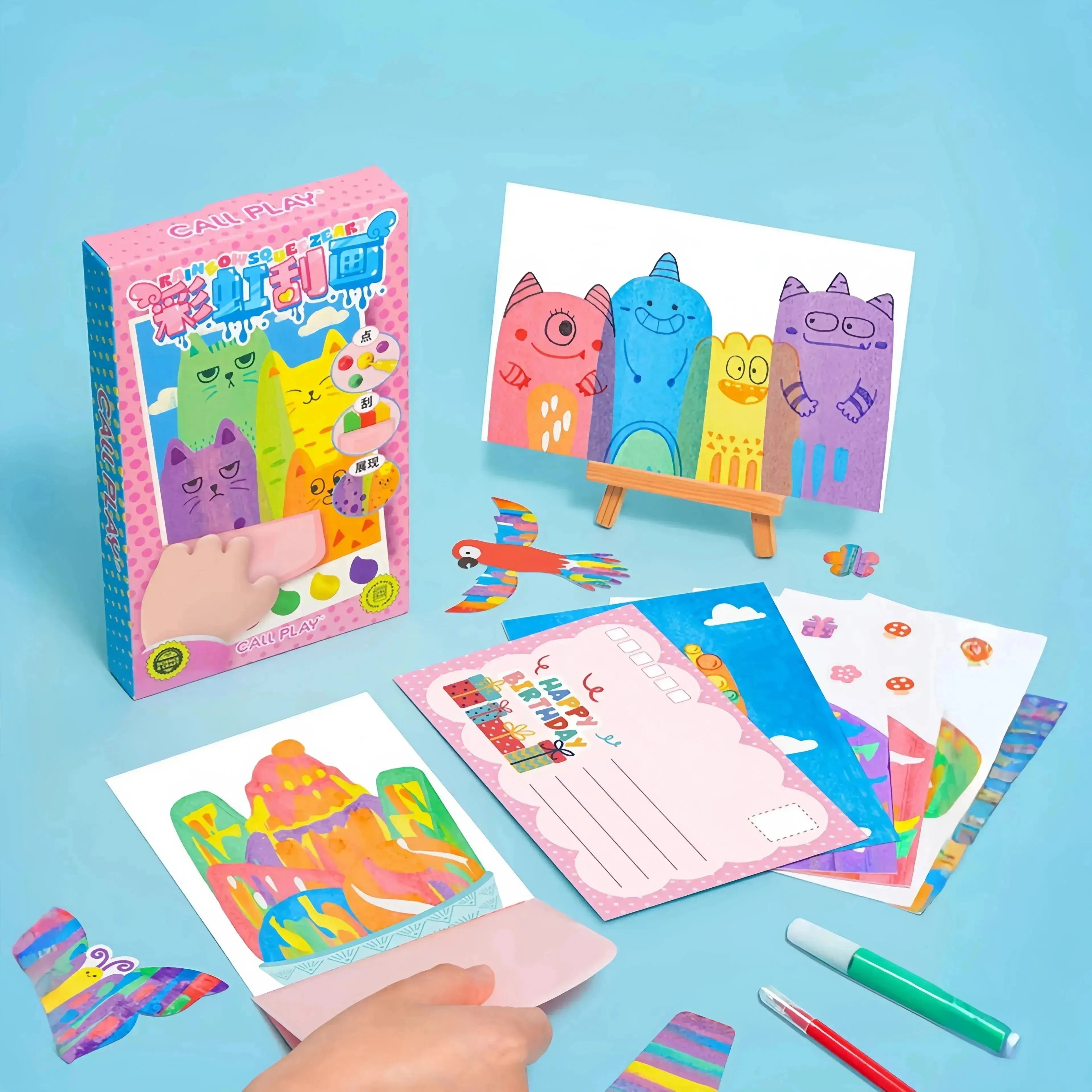 Rainbow Scratch Art Set – Creative Fun & Postcards in One