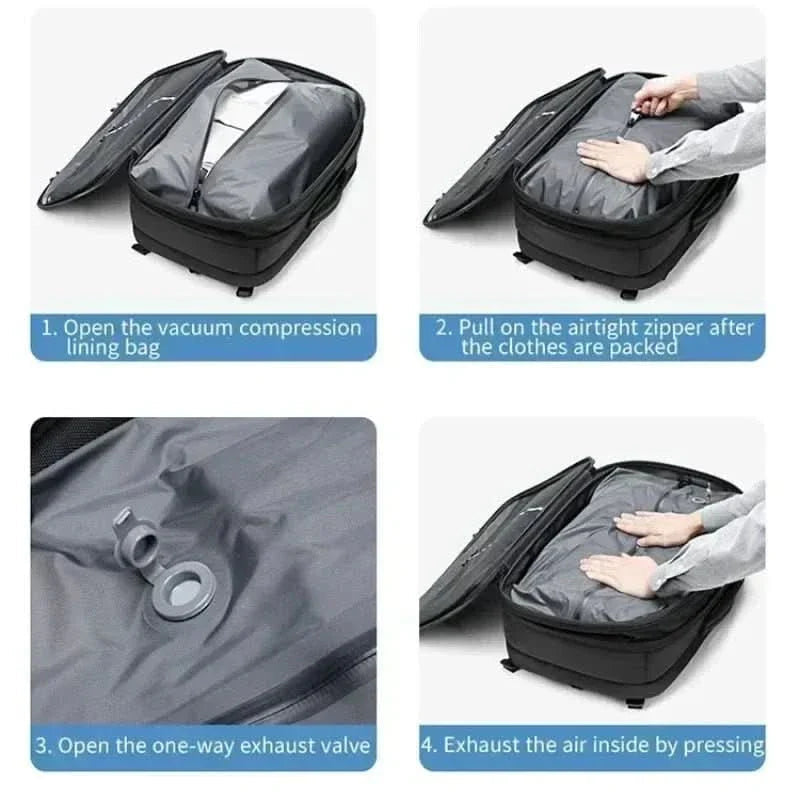 Compressible laptop backpack for travelling