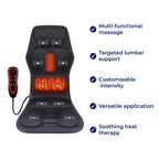 RelaxPulse | Massage Chair Pad – Heated Vibration Seat Cushion – Adjustable Lumbar Support – for Home, Office & Car Use