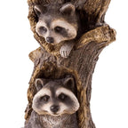 Vintage Garden Bird Bath – Polyresin Raccoon Design for Outdoor Charm