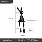 ResinLux | Modern Resin Easter Bunny – Black, White, or Blue Sitting Rabbit Decoration