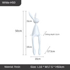 ResinLux | Modern Resin Easter Bunny – Black, White, or Blue Sitting Rabbit Decoration