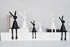ResinLux | Modern Resin Easter Bunny – Black, White, or Blue Sitting Rabbit Decoration