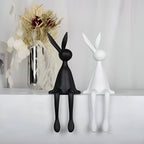ResinLux | Modern Resin Easter Bunny – Black, White, or Blue Sitting Rabbit Decoration