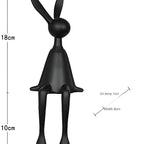 ResinLux | Modern Resin Easter Bunny – Black, White, or Blue Sitting Rabbit Decoration