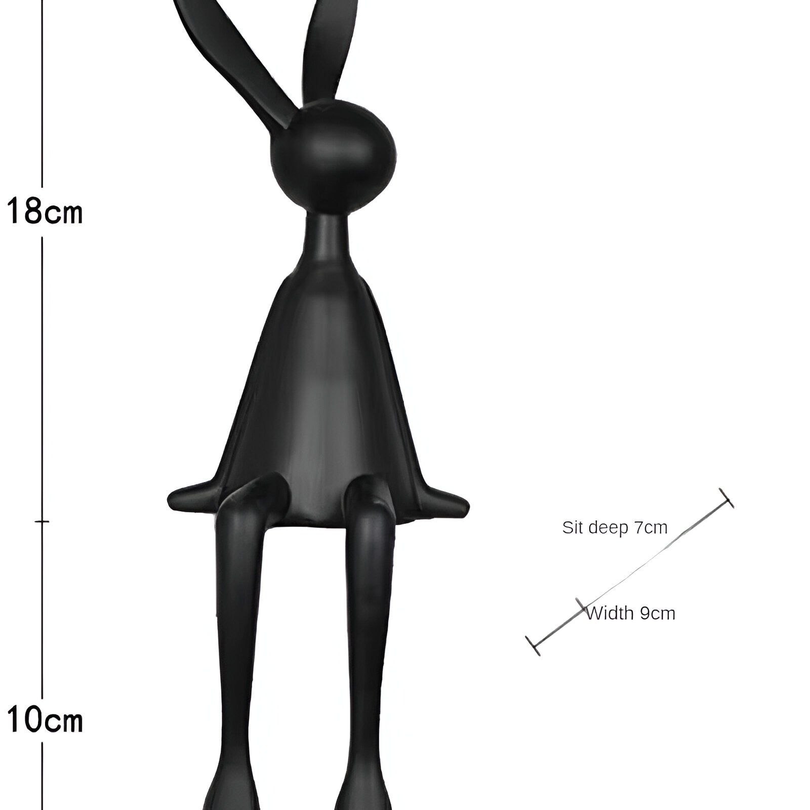 ResinLux | Modern Resin Easter Bunny – Black, White, or Blue Sitting Rabbit Decoration