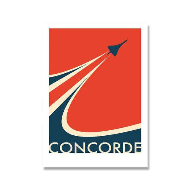 Retro Concorde Airplane Poster on Canvas
