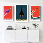Retro Concorde Airplane Poster on Canvas