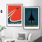 Retro Concorde Airplane Poster on Canvas