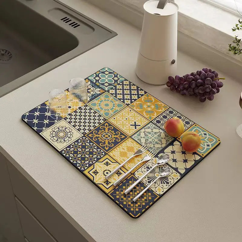 Retro-Quick-drying Drain Mat for Kitchen & Counters