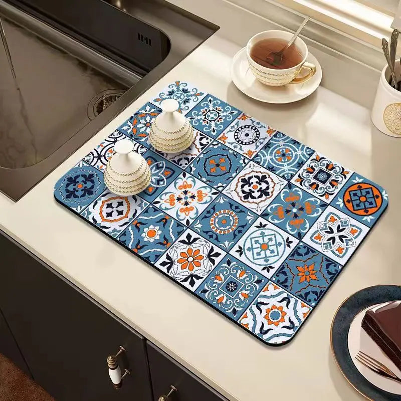 Retro-Quick-drying Drain Mat for Kitchen & Counters