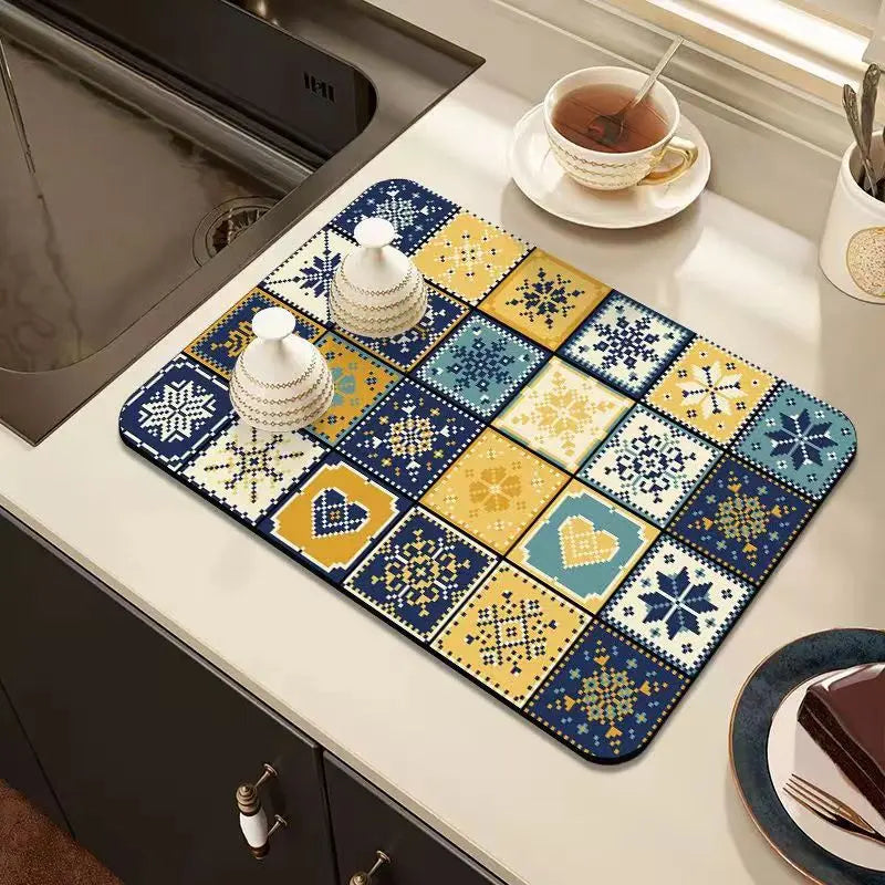 Retro-Quick-drying Drain Mat for Kitchen & Counters