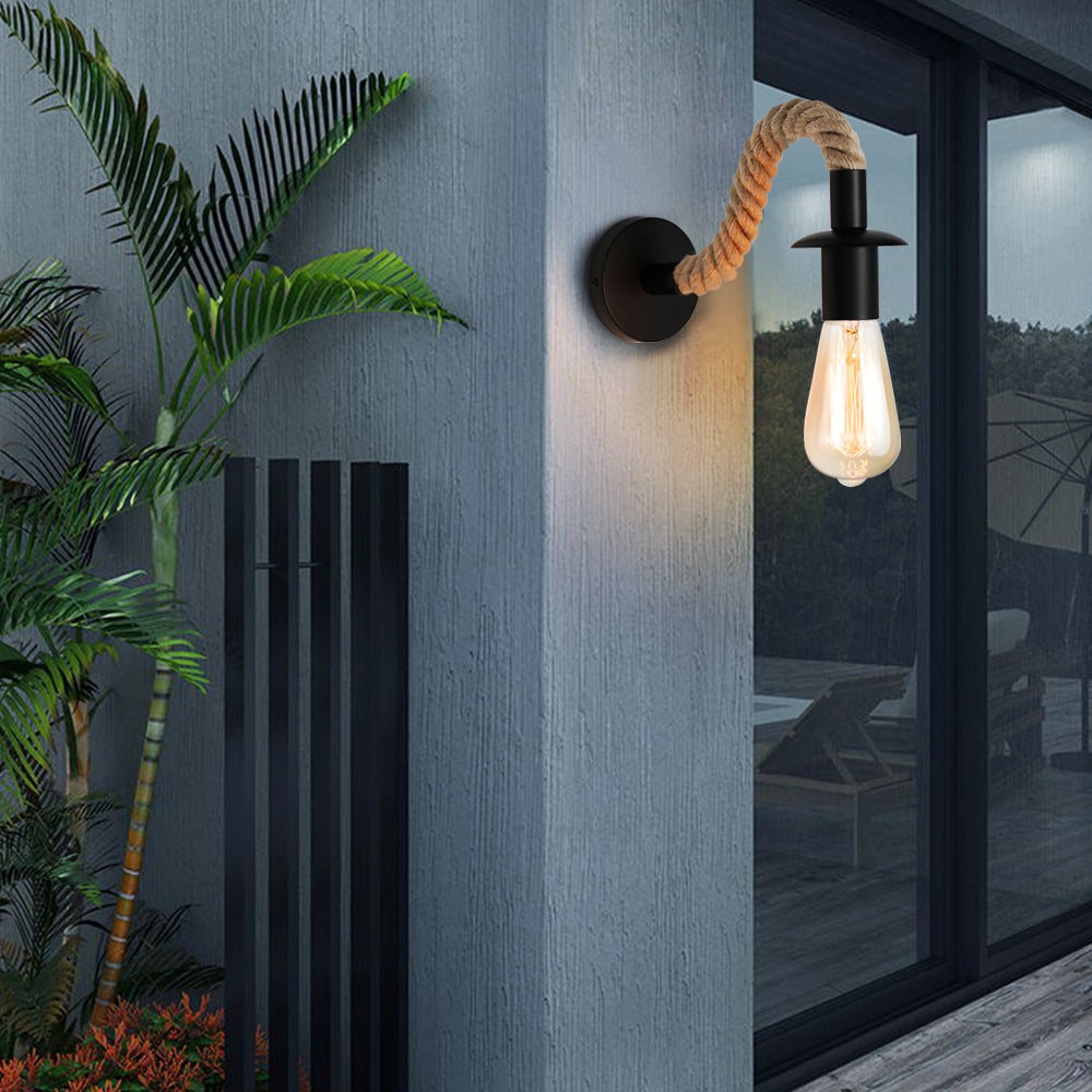 Retro Hemp Rope Industrial Loft Wall Lamp