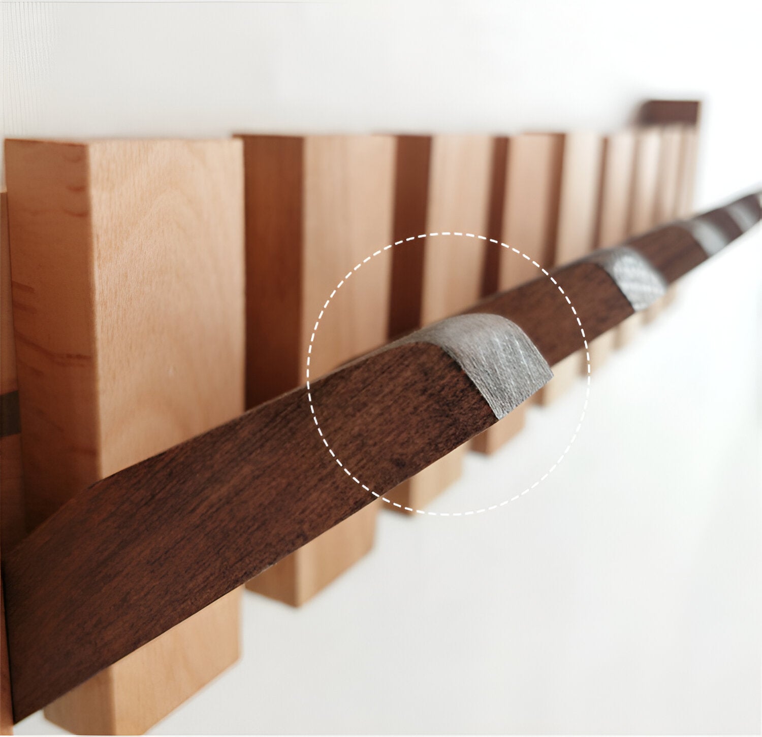 RetroHooks - Wooden piano wall shelf with magnetic hooks