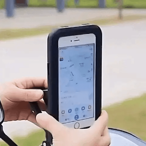 Waterproof Bicycle Phone Holder with 360-Degree Rotation and Touchscreen Access