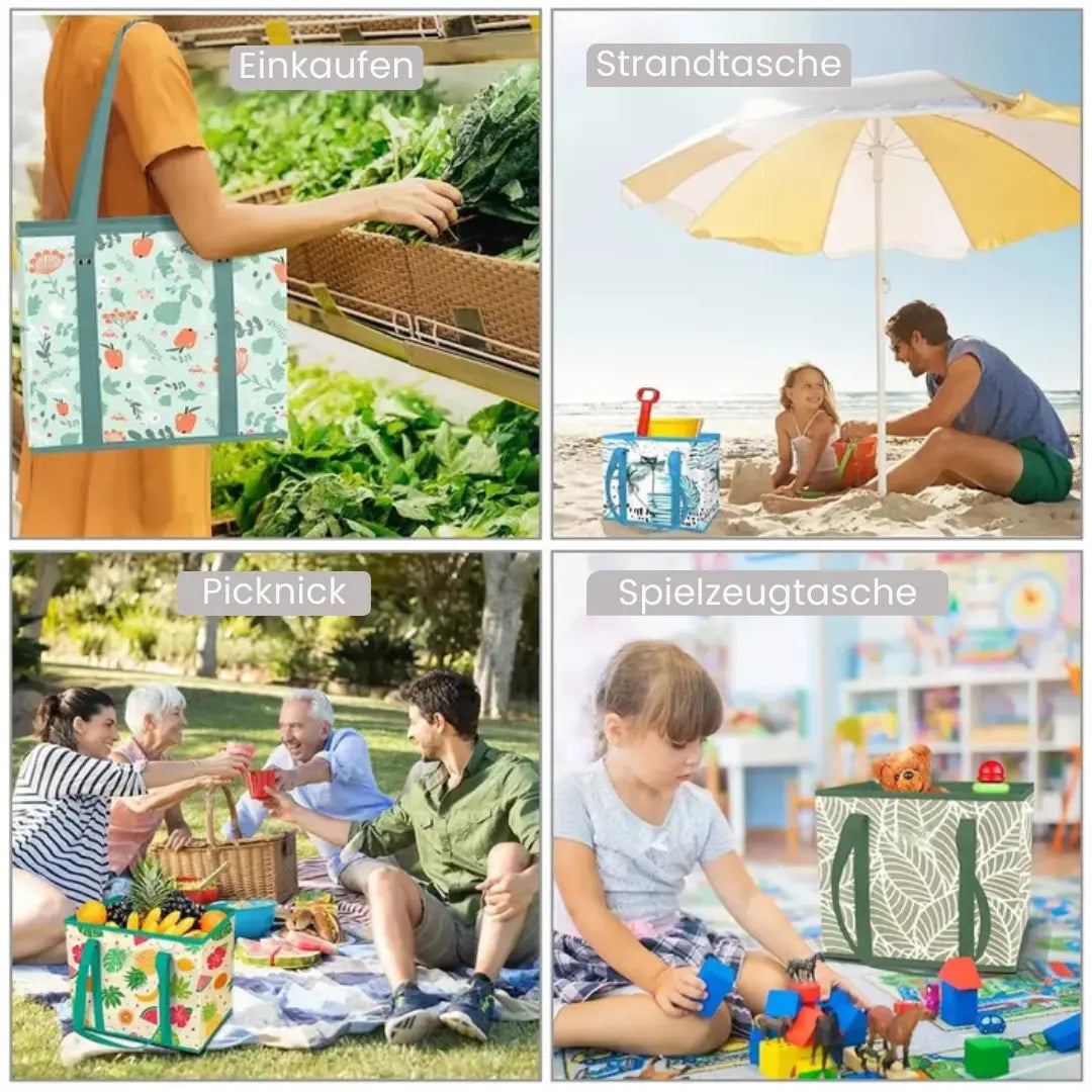 Robust & foldable shopping bag with XL volume (3 pieces)