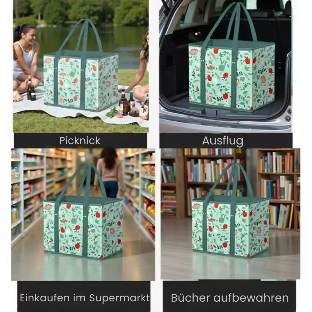 Robust & foldable shopping bag with XL volume (3 pieces)