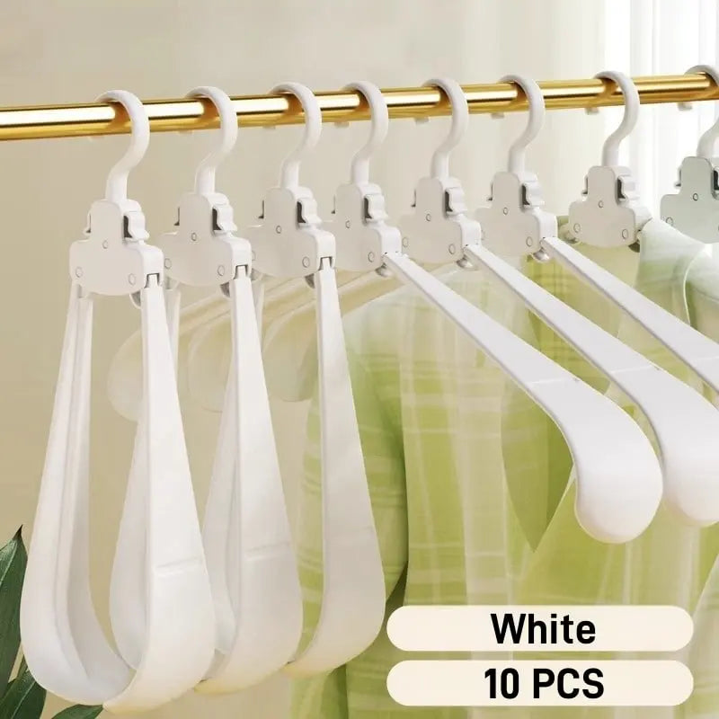 Robust foldable clothes hanger with one-button function and crease pRedection