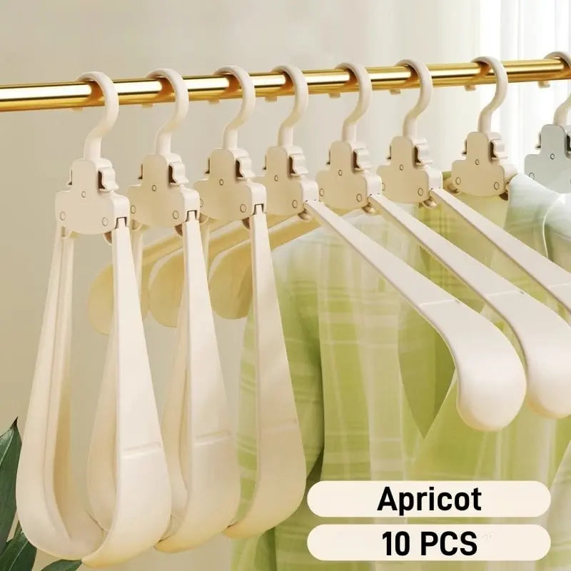 Robust foldable clothes hanger with one-button function and crease pRedection