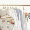 Robust foldable clothes hanger with one-button function and crease pRedection