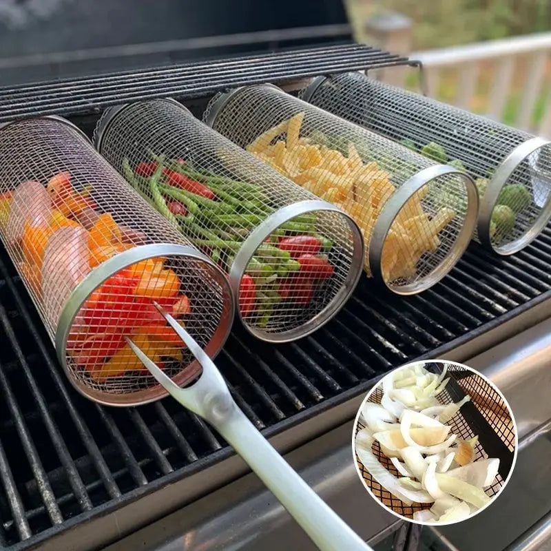 Rolling Grill Basket – Even Cooking without Loss