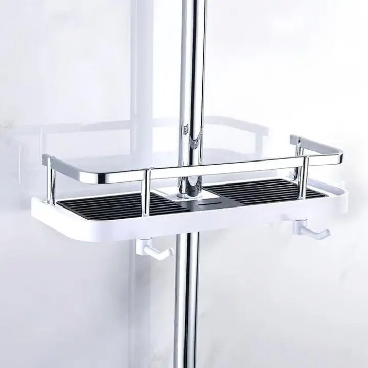 Rust-resistant shower shelf - adjustable, drill-free installation