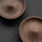 Round Ash Catcher Wood Incense Stick Holder