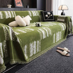 Chenille Sofa Cover with Non-Slip Design and Minimalist Print