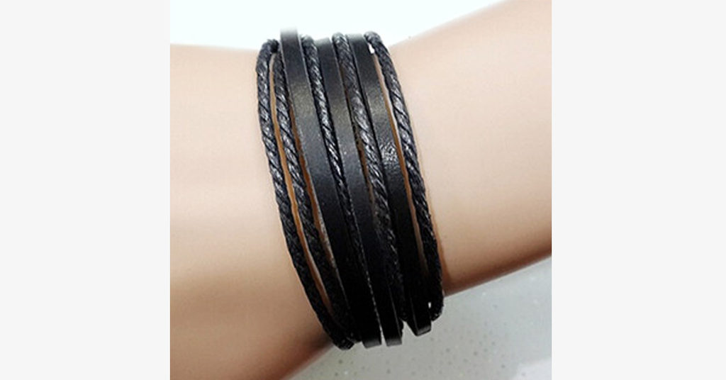Rustic Leather Wrap Bracelet
