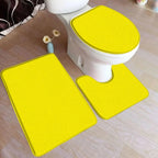 3-piece bath rug set made of flannel with non-slip backing